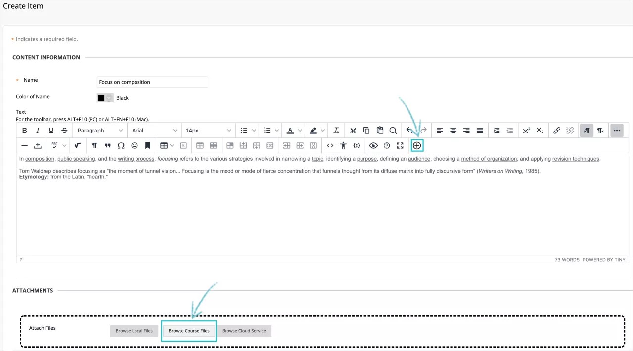 En savoir plus sur la recherche de fichiers dans les fichiers de cours et la collection de contenus.