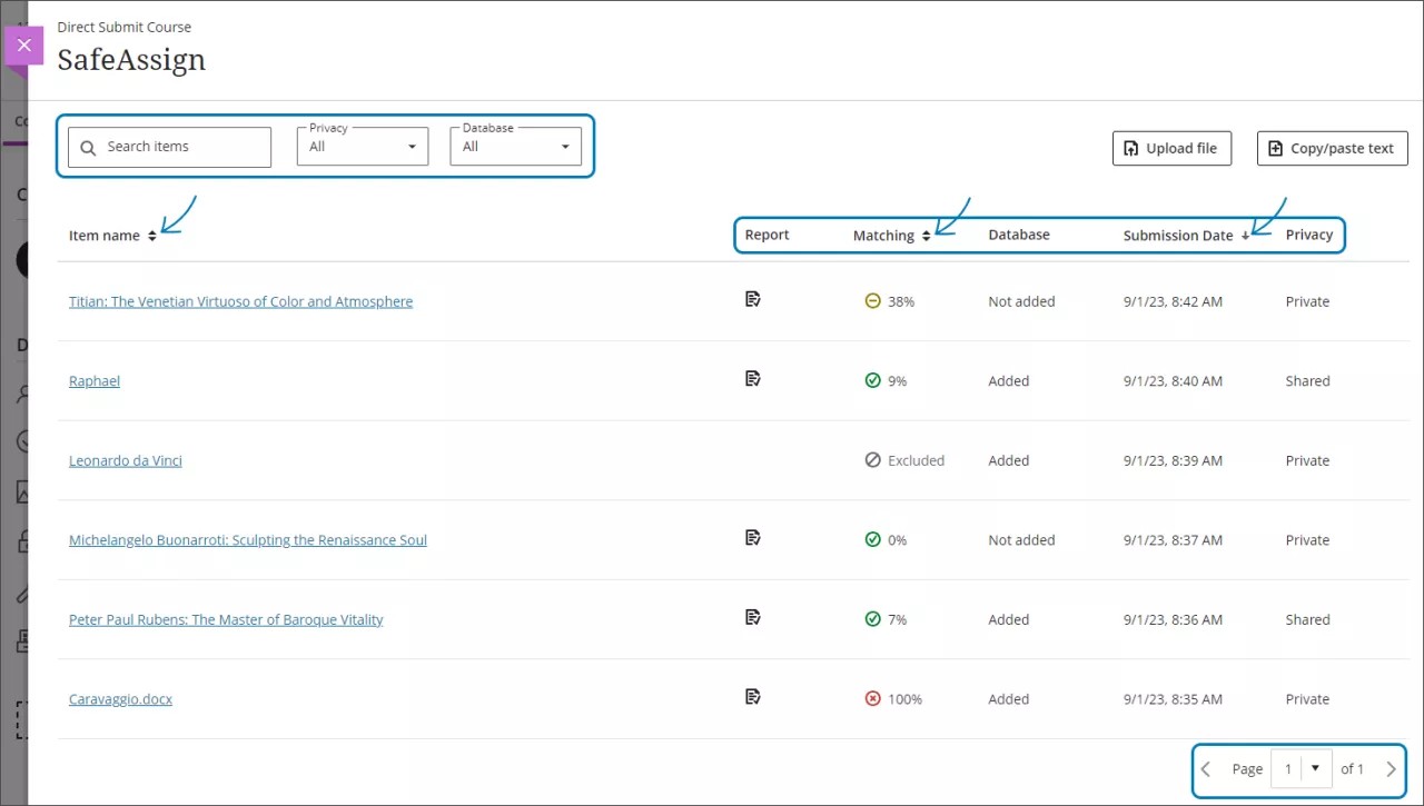 Page de Direct Submit