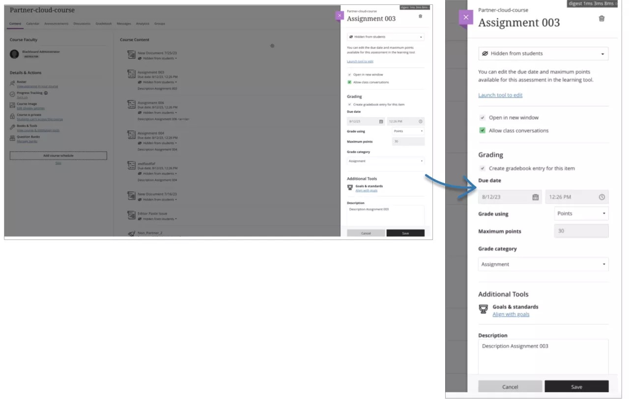 Paramètres d'édition de Partner Nuage