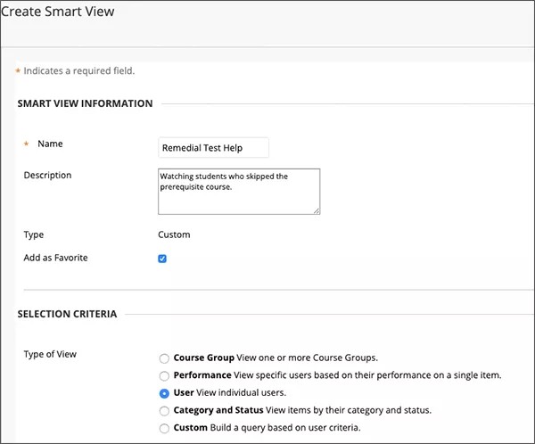 Smart Viewの作成画面
