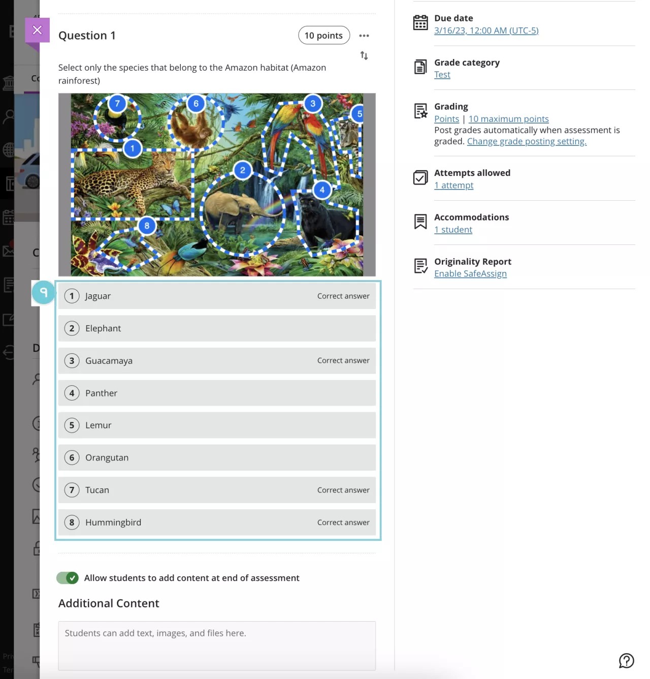 해당 확인란을 선택하여 정답을 표시합니다.