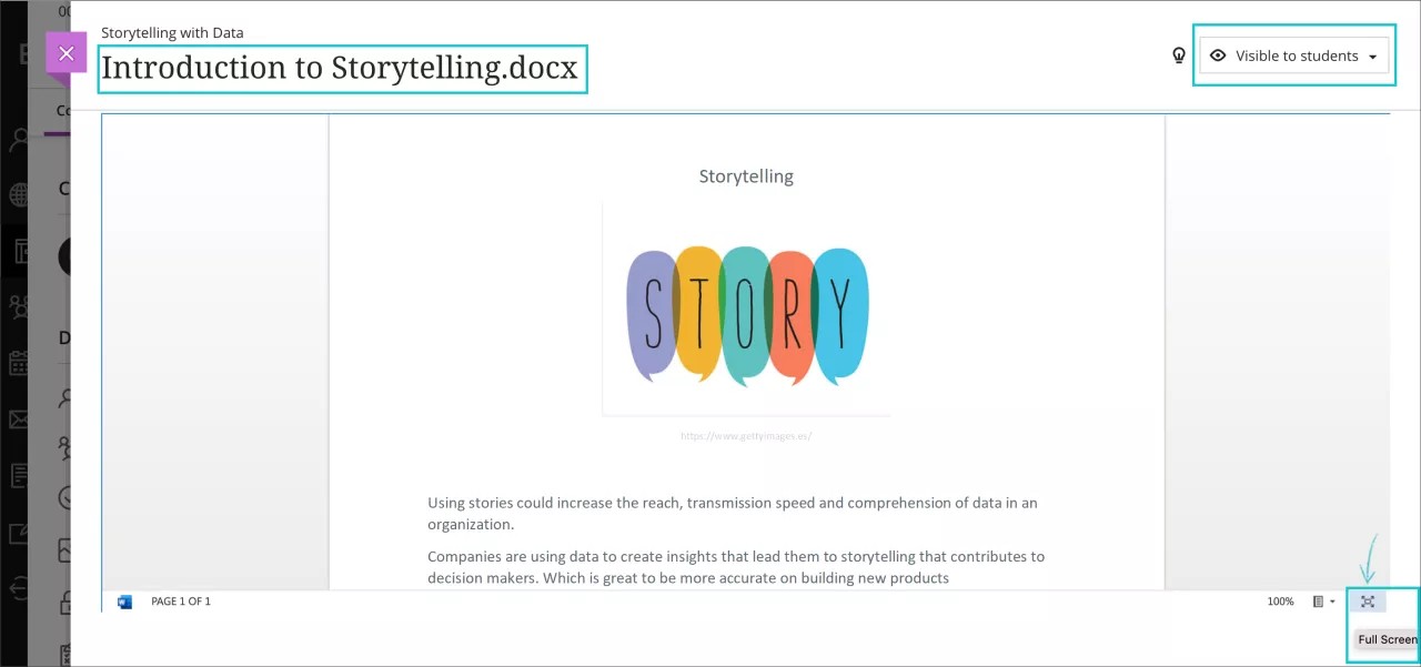 Leer Ultra bestand toevoegen door het te openen vanuit OneDrive en het te visualiseren in een cursus