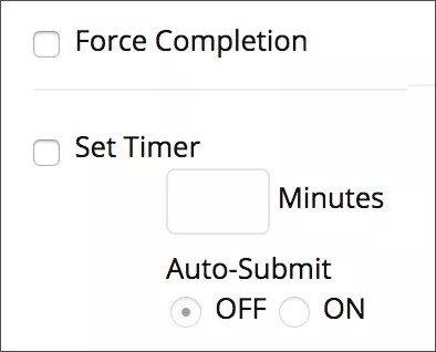 Force Completion instellingen.