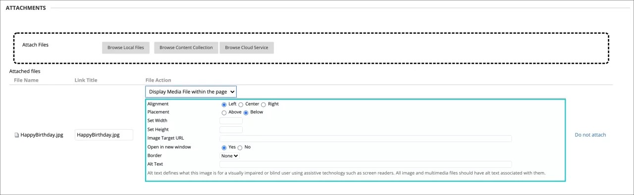 Configurações de imagem