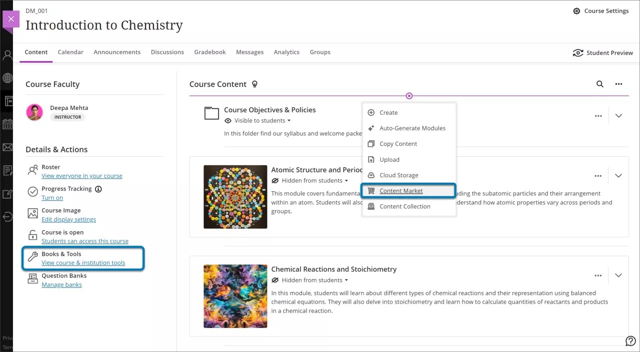 Adicionar conteúdo de parceiro na página Conteúdo do curso