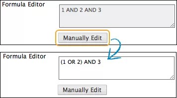 Selecionar Editar manualmente resolverá sua fórmula