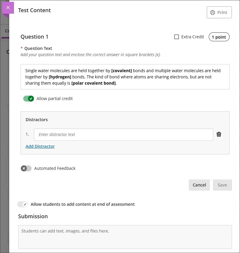 Exempel på en rörig mening, frågetyp