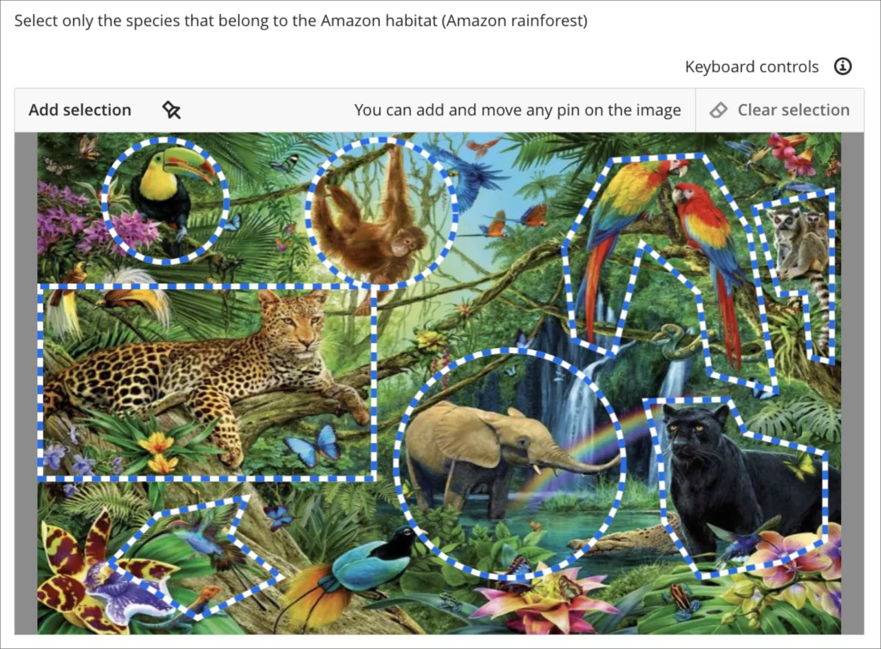 Je nach Fragestellung müssen Sie möglicherweise mehr als einen Hotspot auf dem Bild markieren