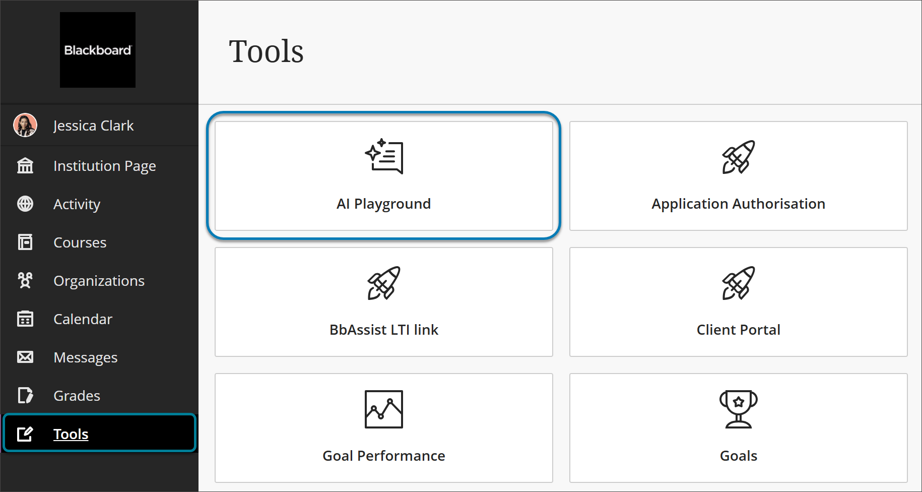 blackboard-student-AVA-ai-playground-tools-menu.png