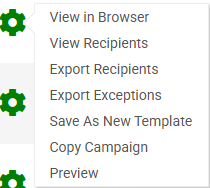 Gear options for a General Campaign email