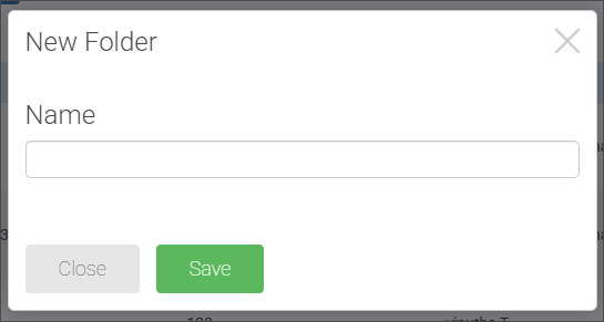 The new folder window which requires users to input a name for the new folder they've created