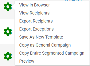 Gear options for a segmented campaign email