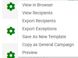 Gear options for an A/B Testing Campaign email