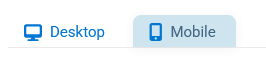 Tabs that say Desktop and Mobile for previewing email marketing messages with the Mobile tab selected.