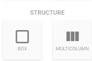 The structure elements box and multicolumn