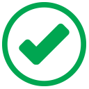 a green check mark in a cirlce