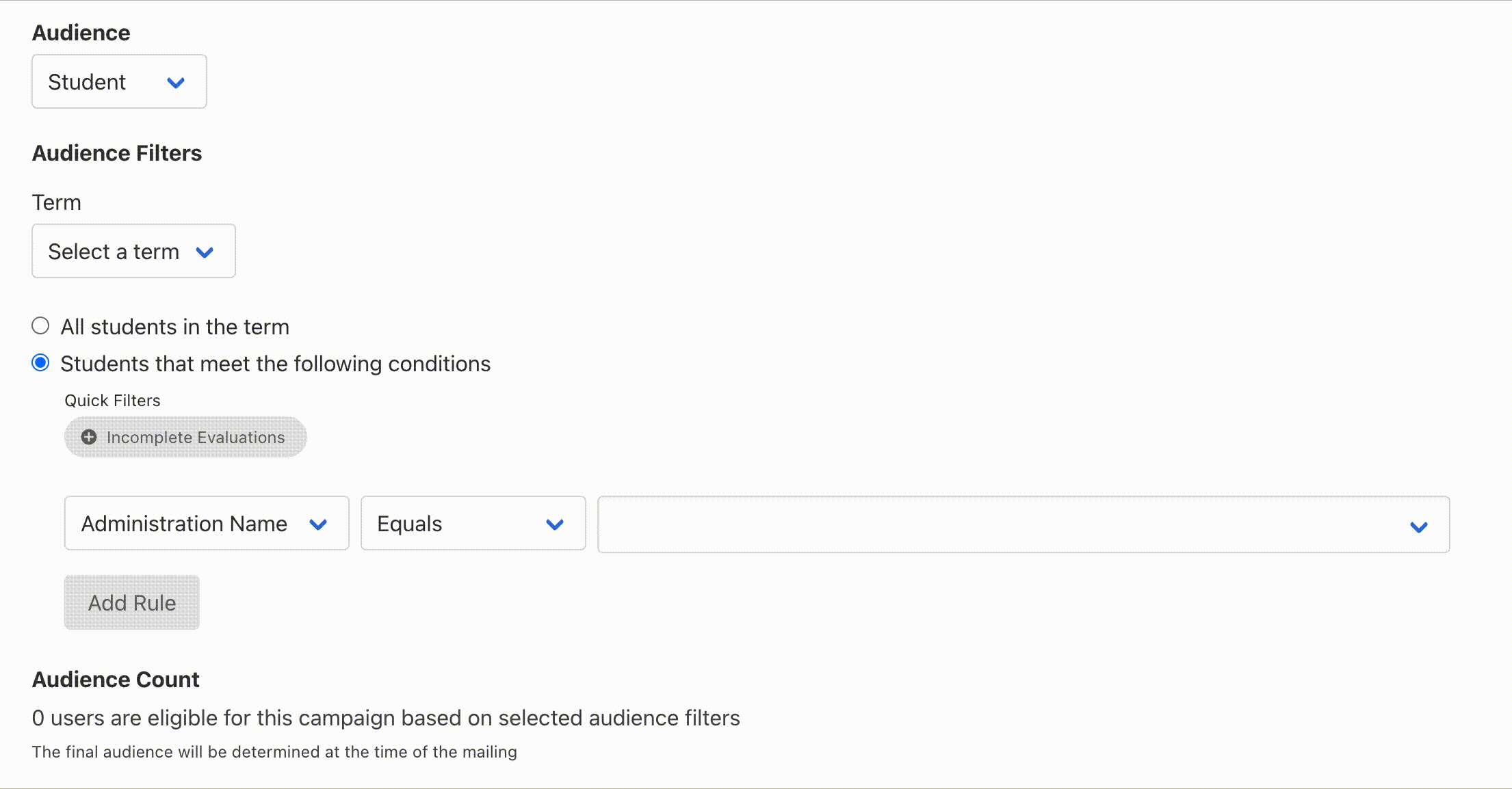 Show how to add more than more rule when building the audience filters