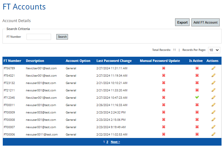 FT accounts