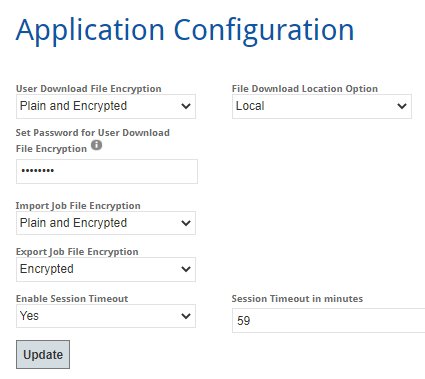 Application configuration