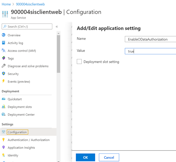 EnableODataAuthorization