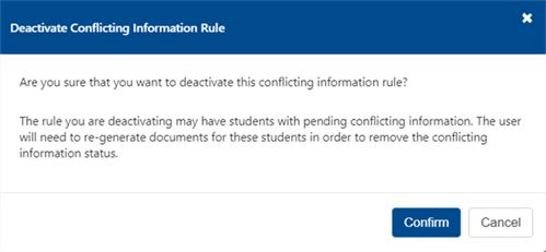 Confirm Deactivation