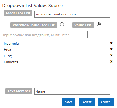 Value List