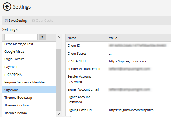 Adobe Sign Settings