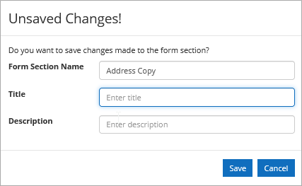 Save form section