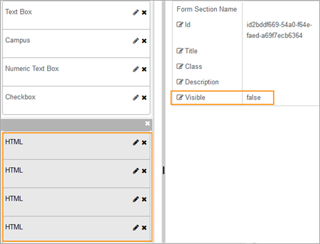 Invisble form section