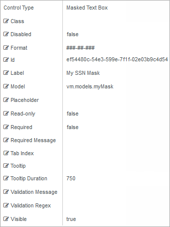 Masked text Box properties
