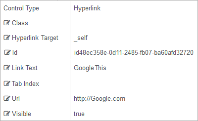 Hyperlink properties