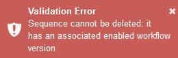 Sequence Delete validation error
