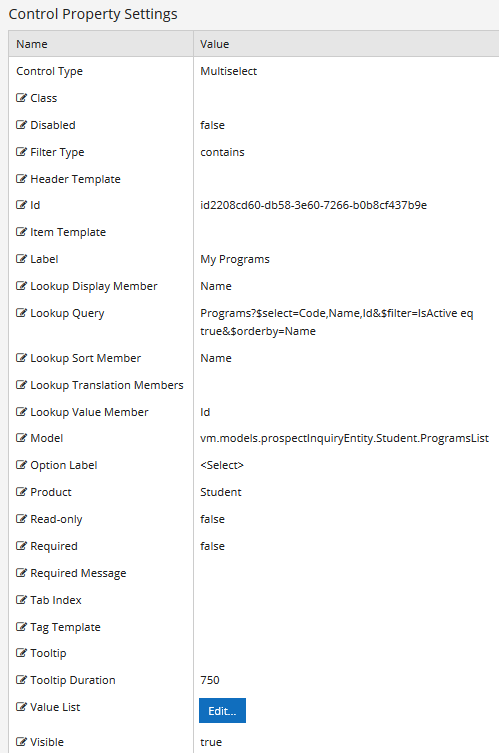 Property Settings