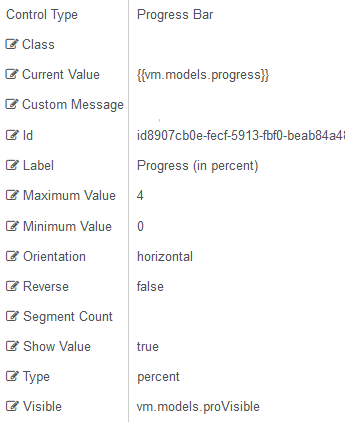 Progress Bar properties