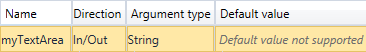 Arguments for Textarea