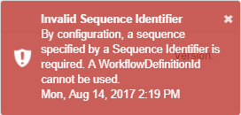 Message - Sequence Identifier Required