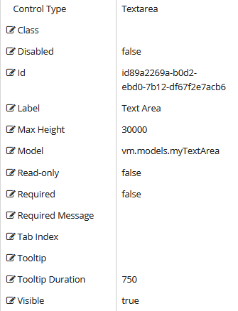 Textarea properties