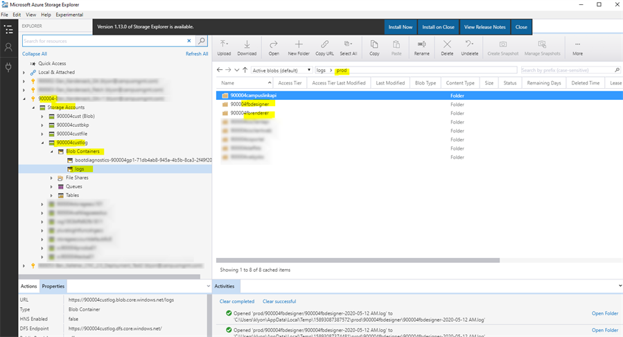 Azure Blob SAtorage