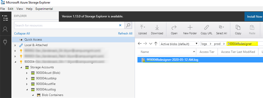 Azure Blob SAtorage