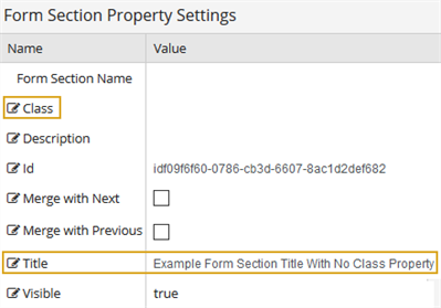 FDefault Form Section Properties