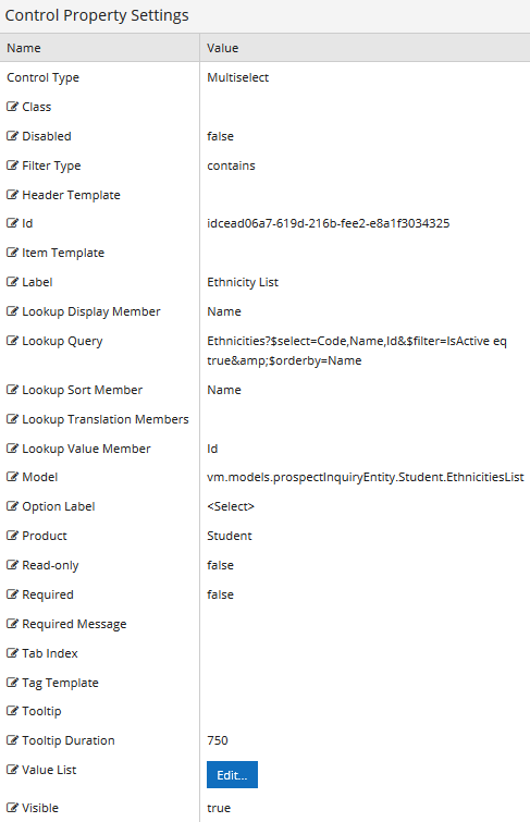 Property Settings