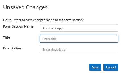 Save form section