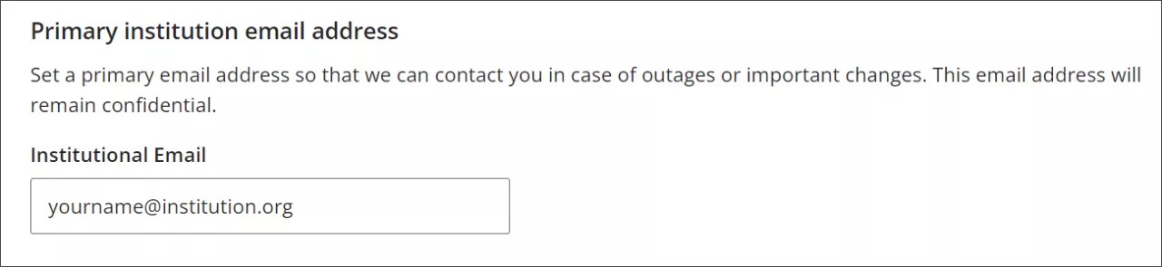 Institutional email field