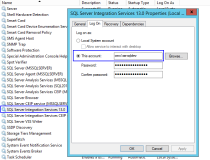 service account configured for SQL Server Integration Services 