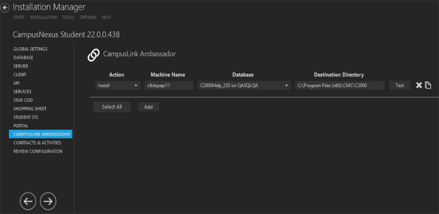CampusLink Ambassador Settings