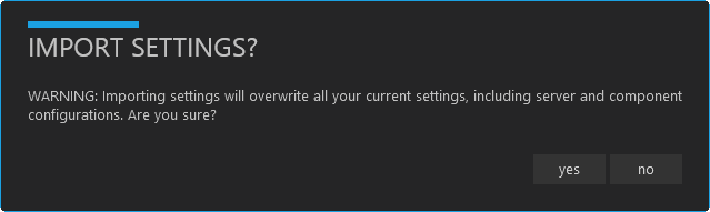 Import Settings Warning