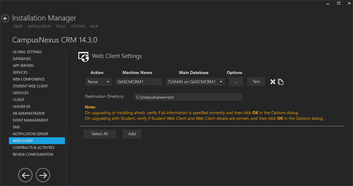 Web Client Settings