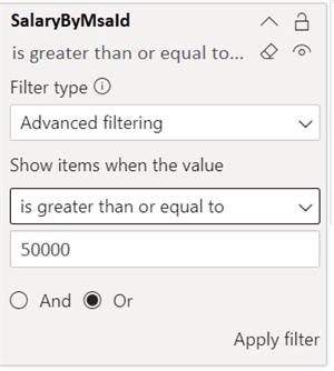 Advanced filter