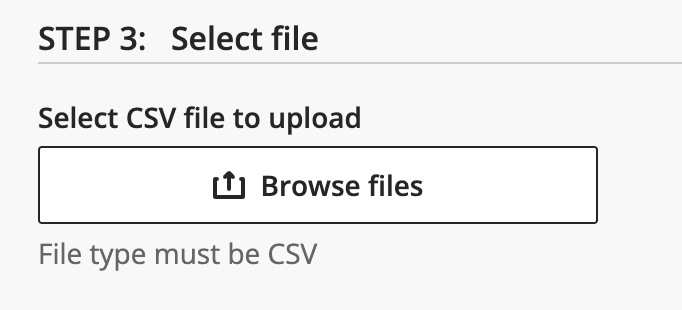 Step 3: Select file, then the user can select Browse files to select a file from their local