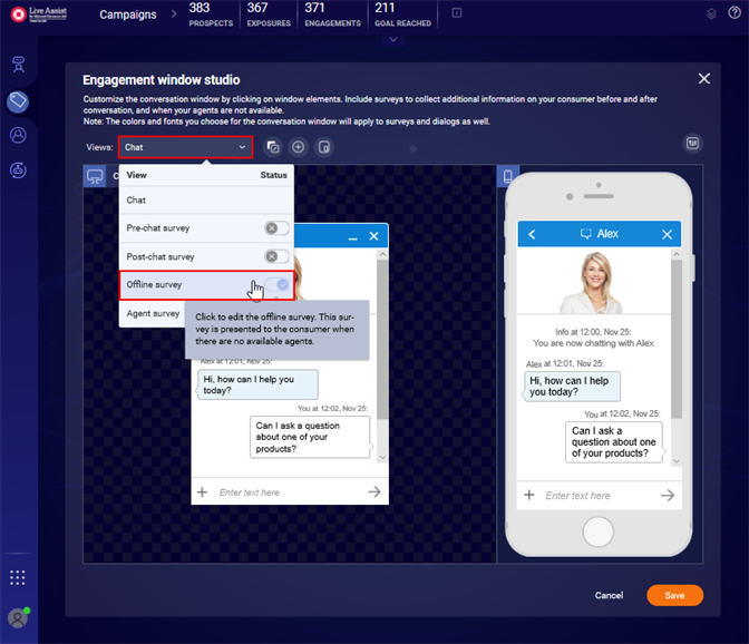 View - Offline survey